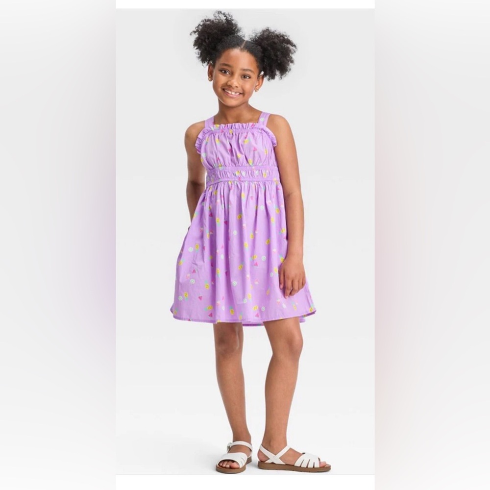 Cat & Jack lavender dress with colorful fruit details